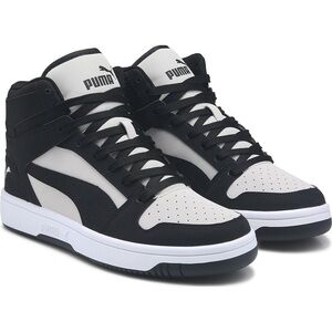 Puma Men's Rebound Layup High-Top Sneakers White Black Size 12 Lace Up Padded